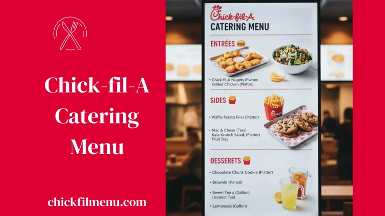 Explore the Chick-fil-A catering menu with 2025 prices, party trays, nuggets, sandwiches, salads, drinks, and catering options for events and gatherings.