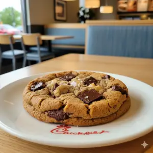 "Chick-fil-A Chocolate Chunk Cookie with melted chocolate pieces"