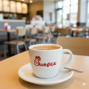 "Chick-fil-A fresh brewed hot coffee cup"