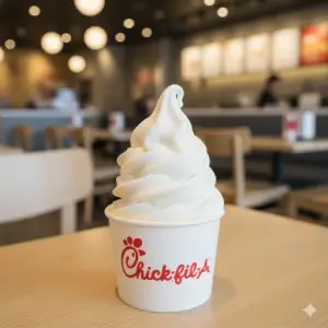 "Chick-fil-A Icedream Cup soft-serve vanilla dessert"