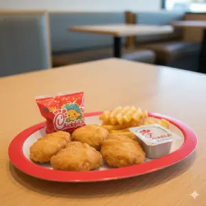 "Chick-fil-A Kids Nuggets four piece small fried chicken bites"