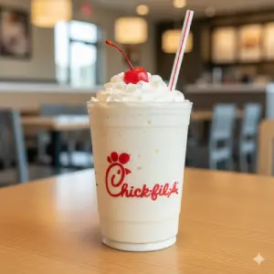 "Chick-fil-A milkshake any flavor thick creamy dessert drink"