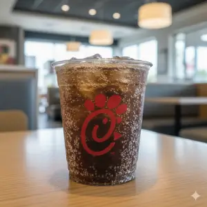 "Chick-fil-A small soft drink Coke fountain beverage selection"