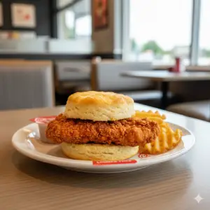 "Chick-fil-A Spicy Biscuit limited-time breakfast option"