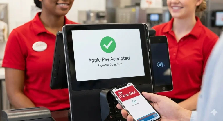 Chick-fil-A Apple Pay acceptance 2026 contactless payment illustration